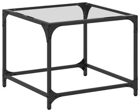 Tavolini Con Piano İn Vetro Trasparente 2 Pz 50x50x40cm Acciaio /