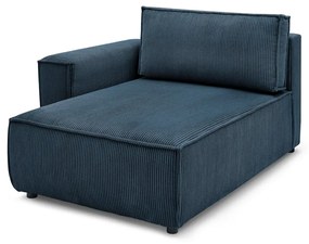 Modulo divano in velluto a coste blu scuro, angolo sinistro Nihad modular - Bobochic Paris