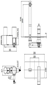 Paffoni Level Lea104cr Miscelatore lavabo Incasso 2 Fori Con Piastra Rettangolare E Bocca Cromo