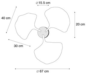 Plafoniera orientale in ottone con nero 3 luci - Louka