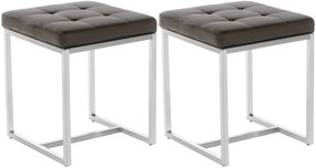 Set Di 2 Sgabelli Barci İn Acciaio Inossidabile / Braun