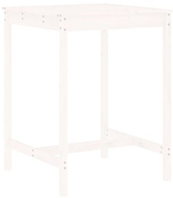 Set Bar da Giardino 3 pz Bianco in Legno Massello di Pino