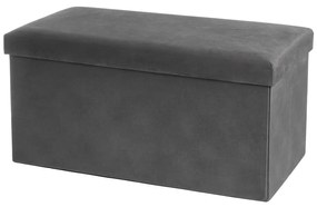 Poggiapiedi in velluto grigio scuro Estela - Casa Selección