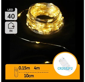 Aigostar - Catena luminosa LED natalizia 40xLED/2x3V 4m bianco caldo