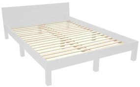 Letto matrimoniale in legno di faggio grigio chiaro con griglia 160x200 cm Dabi - Ragaba