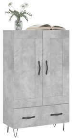 Credenza grigio cemento 69,5x31x115 cm in legno multistrato