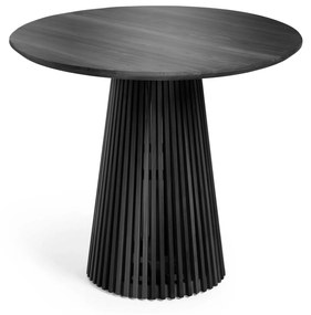 Kave Home - Tavolo rotondo Jeanette in legno massello di mindi nero Ã˜ 90 cm