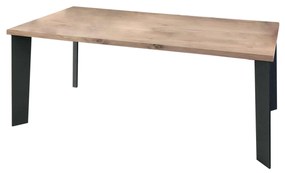 ARNOLD - tavolo da pranzo moderno in metallo e rovere impiallacciato 140x90