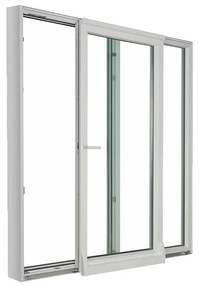 Porta scorrevole a ribalta, PVC, aluplast IDEAL 4000, bianco, 1510x1635 mm, 2 ante, ribalta-scorrimento parallelo a sinistra (PSK)