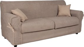 Divano 3 posti in tessuto sfoderabile imbottito VERONA 200 cm Tortora bordino beige