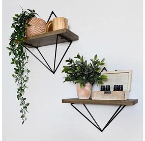 SET 2x Mensola da parete abete marrone