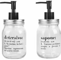 Set 2 dispenser sapone 410 ml scritta Victionary