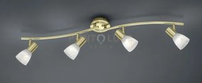 Levisto barra led 4 spots orientabile ottone + vetro l.88cm 4 luci ...