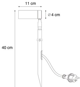 Faretto a picchetto nero 40cm incl. LED regolabile IP65 incl. cavo e spina - Carl