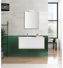 Mobile sottolavabo e lavabo Neo per vasca centrale rovere naturale L 90 x H 32 x P 48 cm