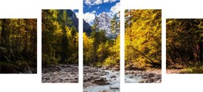 Quadri 5 pezzi – Paesaggio montano pittoresco