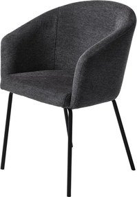 Sedia da pranzo grigio scuro in imbottito con braccioli Easton – Unique Furniture