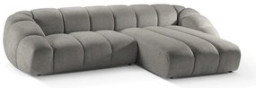 Divano angolare in grigio chiaro (con penisola a destra) Diana – Micadoni