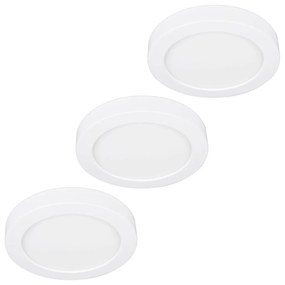 Prios Plafoniera LED Edwina, bianco, 12 cm set da 3