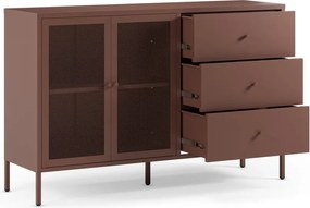 Cassettiera burgundy in metallo 140x90x40 cm Fayna – Marckeric