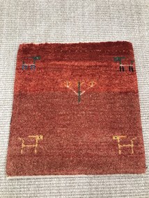 Gabbeh Tappeto 40x40 Rosso (Iran) Annodato A Mano