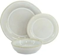 Set di 18 piatti in ceramica Rita rifiniti a mano beige