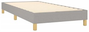 Giroletto a molle con materasso grigio chiaro100x200 cm tessuto