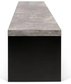 Panchina nera e grigia con decoro in cemento , 140 x 43 cm Detroit - TemaHome