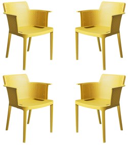 MAKKA - poltrona da esterno ed interno in plastica set da 4