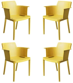 MAKKA - poltrona da esterno ed interno in plastica set da 4