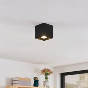 Lindby Parvin downlight alluminio quadrato nero