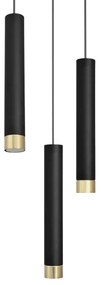 LED Lampadario a sospensione con filo TUBA 3xGU10/6,5W/230V nero/oro