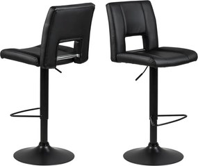 Sgabello da bar nero ad altezza regolabile Sylvia - Actona