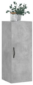 Mobile a parete grigio cemento 34,5x34x90 cm legno multistrato