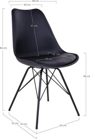 Sedie da pranzo nere in un set di 2 Oslo - House Nordic