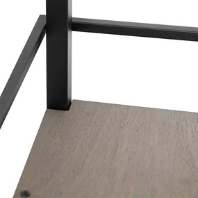 Lampada da terra industriale nera con legno - Cage Rack