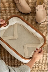 Scatola color crema in tessuto 38x26x16 cm Bamboo/Linen – Bigso