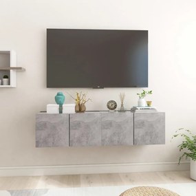 Mobili porta tv sospesi 2 pz grigio cemento 60x30x30 cm