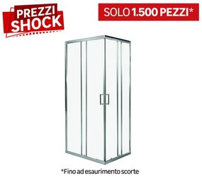 Box doccia con ingresso angolare scorrevole Maien rettangolare L 68 x L 100 x H 190 cm in vetro, sp. 6 mm cromo