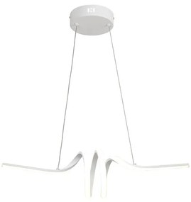 Lampadario Moderno Ruby bianco, in alluminio, L. 67 cm