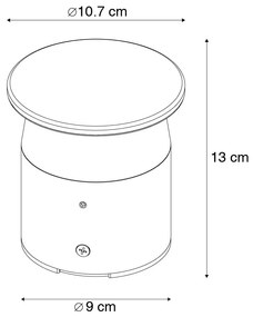 Lampada da esterno moderna grigio scuro 12 cm incl. LED - Bar