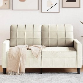 Divano A 2 Posti Crema 120 Cm İn Velluto /