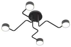 Lampada da soffitto in acciaio KURAGE 4 nera 4xGX53