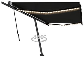 Tenda Da Sole Retrattile Manuale Con Led 500x350 Cm Antracite /