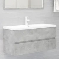 Mobile Bagno con Lavabo Integrato Grigio Cemento in Truciolato 3071571