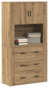 Mobile alto in rovere artigianale 80x33x150 cm legno ingegnerizzato