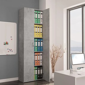 Armadio Da Ufficio Grigio Cemento 60x32x190cm Legno Multistrato /