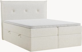 Letto boxspring in ciniglia fatto a mano con contenitore Aussie, H3