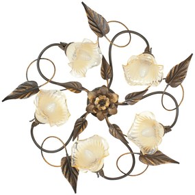 Lampadario Plafoniera Autunno Decorative Colore Marrone 40W Mis 68 x 20 cm