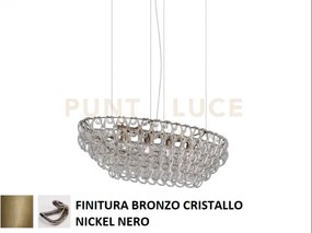 Giogali sospensione ov1 cristallo nickel nero e bronzo opaco4 luci ...